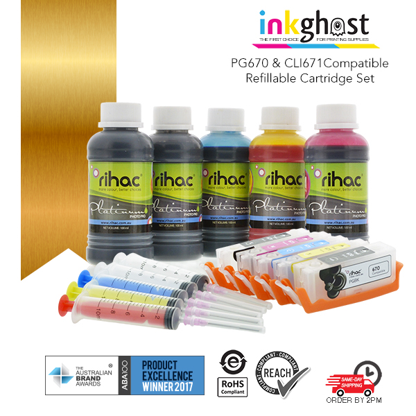 rihac refillable ink cartridges for canon PGI-670 and CLI-671